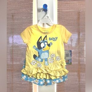 NWT Bluey Official Top and Shorts 2T